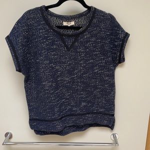 Tweed style shirt sleeve blouse